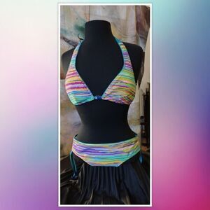 Allen B 2 Peice Bikini Top is size 4 Bottoms are size 12
